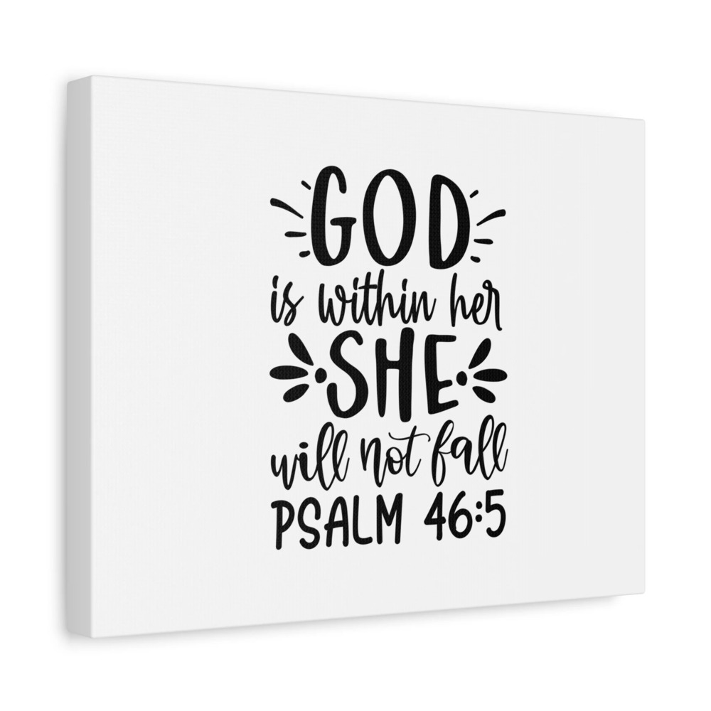 Scripture Canvas Will Not Fall Psalm 46:5 Christian Wall Art Bible Verse Print
